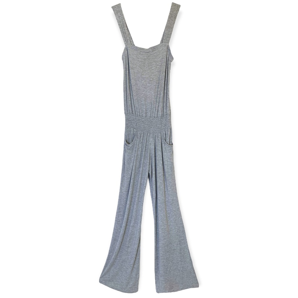 Anthropologie | NWOT Wide Leg Smocked Waist Jumpsuit Heather Gray Size S